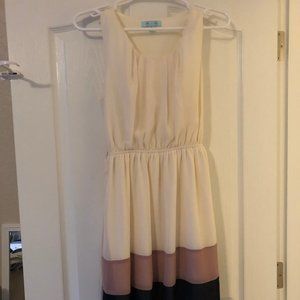 Party, wedding, change out Cream ivory/blush pink/charcoal gray dress size 2